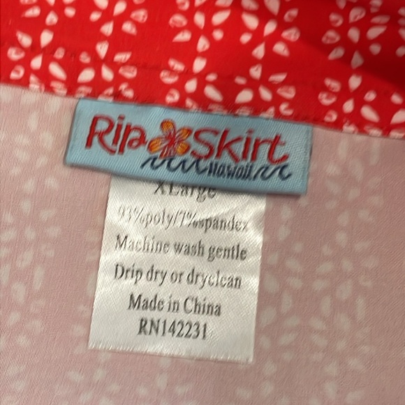 RipSkirt Hawaii red and white print size XL - Picture 5 of 8